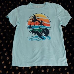 Place Light Blue Surf & Palm Graphic Tee for Kids